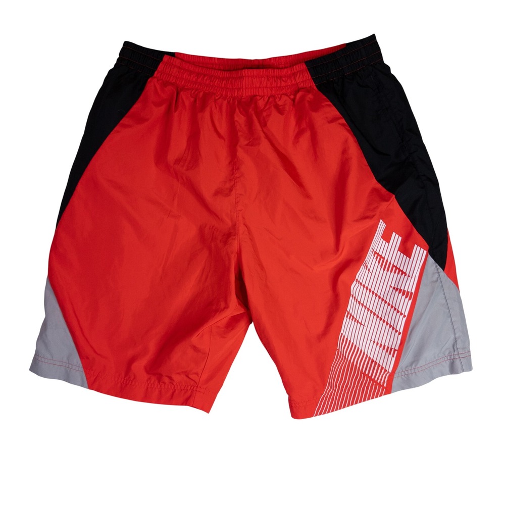 Nike Athletic Shorts Mens XXL Red Black Colorblock Graphic Logo